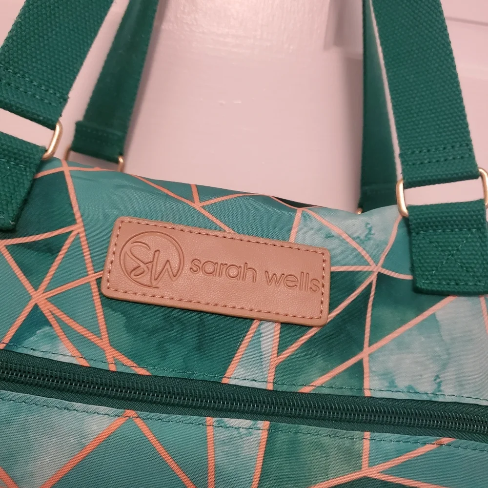 Sarah Wells Emerald Geometric Baby Bag